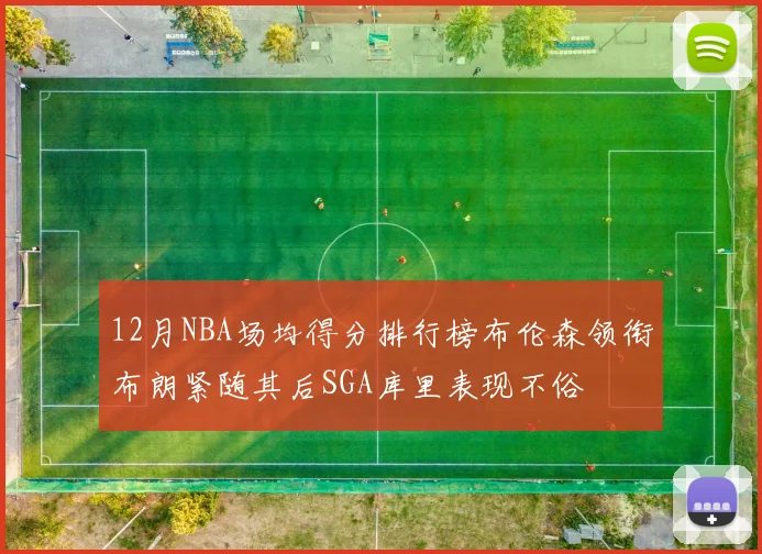 12月NBA场均得分排行榜布伦森领衔布朗紧随其后SGA库里表现不俗